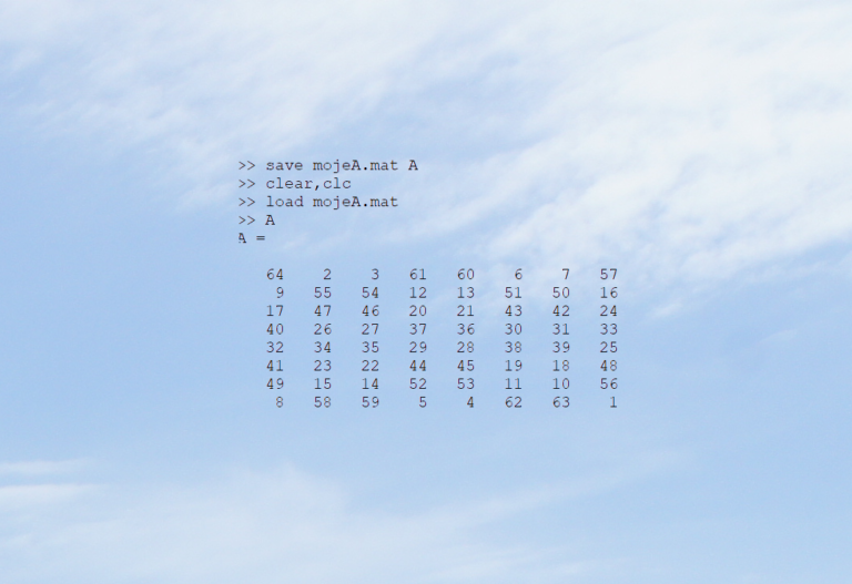 Octave w obliczeniach: zapis danych na dysk