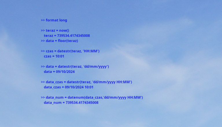 Octave w obliczeniach – dane typu data i czas